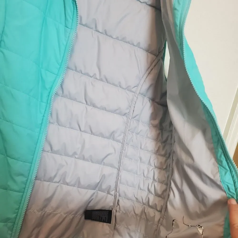 The North Face Girls XL/TG (18) Aqua Blue Puffer Vest Insulated Jacket